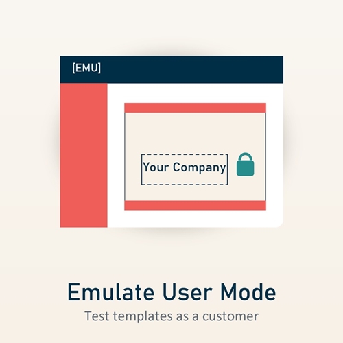 Show details for Emulate User Mode: Test MegaEdit Templates as a Customer
